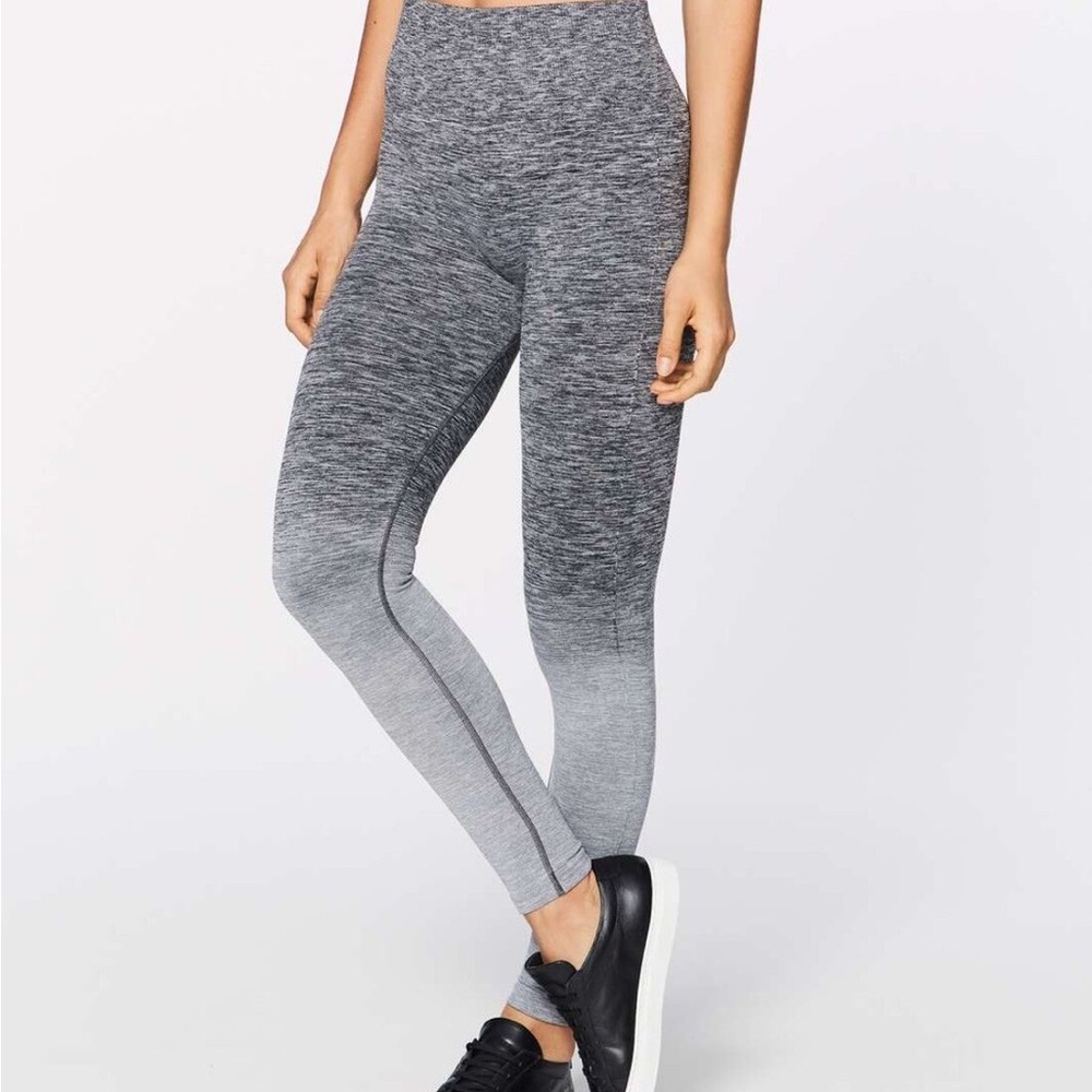 Lululemon Balance and Resist 7/8 Gray Ombre Women's Leggings size 8